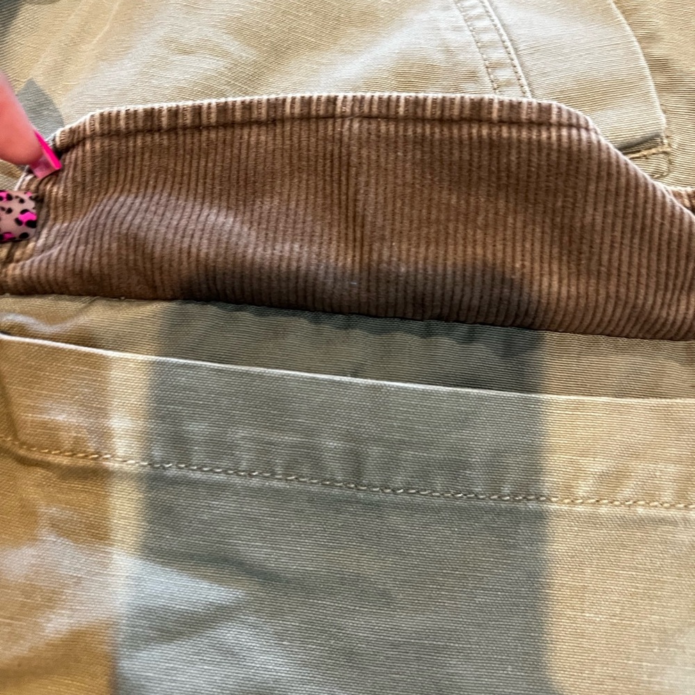 Women’s Beige Field Jacket with Corduroy Trim - Picture 8 of 9